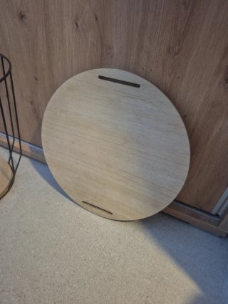 Mesa auxiliar redonda madera y metal