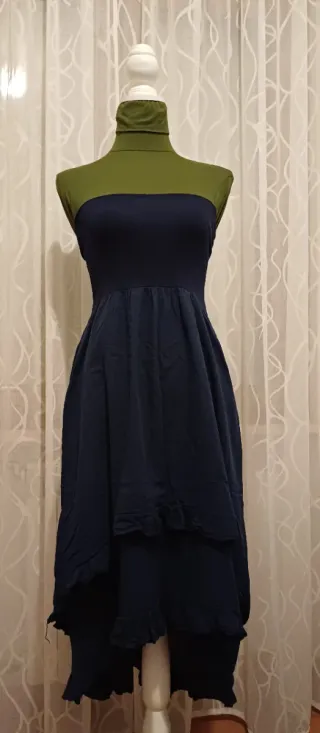 Gonna estiva blu con volant