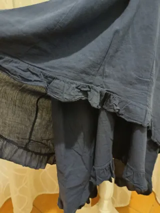 Gonna estiva blu con volant