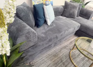 Sofá modular gris de pana