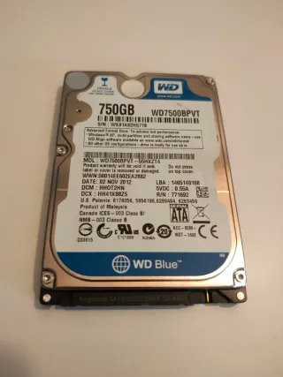 Disco Duro WD Blue 750GB externo o interno