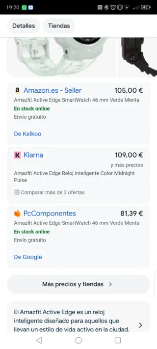 Reloj Inteligente Amazfit Active Edge Negro