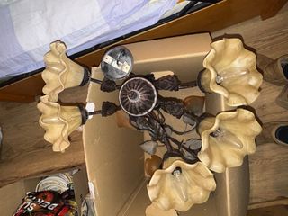 Lámpara de techo de cristal y metal