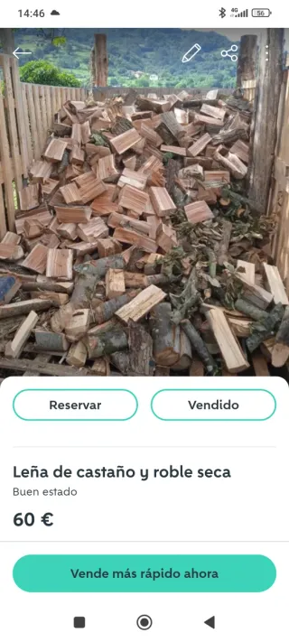 Sacchetto grande di legna secca di rovere e castagno 60€