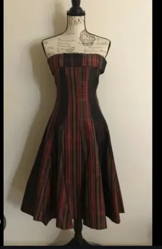 Vestido de evento a cuadros