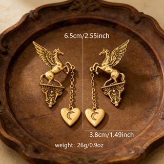 Orecchini vintage Pegaso con cuore