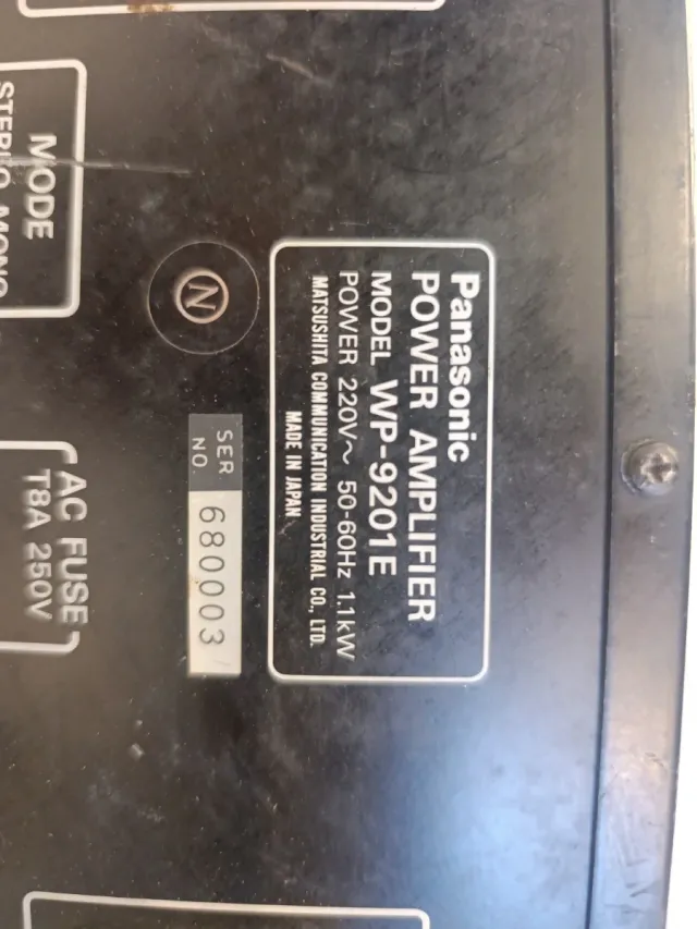 Amplificador Panasonic Ramsa WP-9201