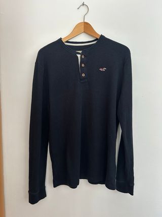 Camiseta Hollister Negra Manga Larga
