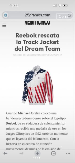 Chaqueta Reebok Dream Team 1992 USA