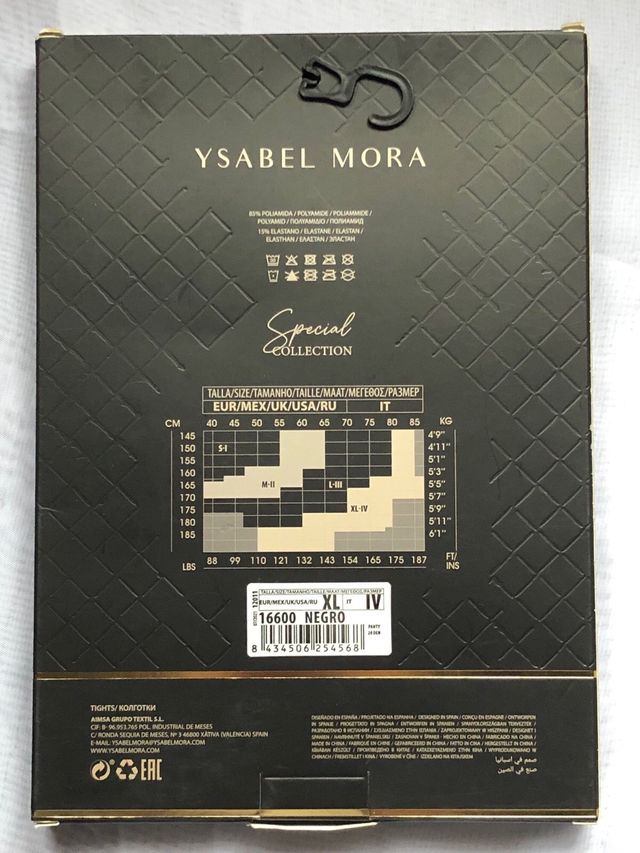 Panty YSABEL MORA costura trasera XL