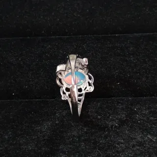 Anillo de Cuproníquel con Ópalo natural