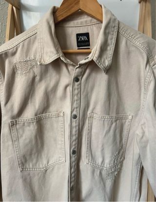 Sobrecamisa Zara Beige Hombre