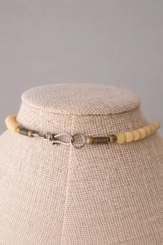 JARRÓN DE CRISTAL ÁMBAR VINTAGE + COLLAR REGALO