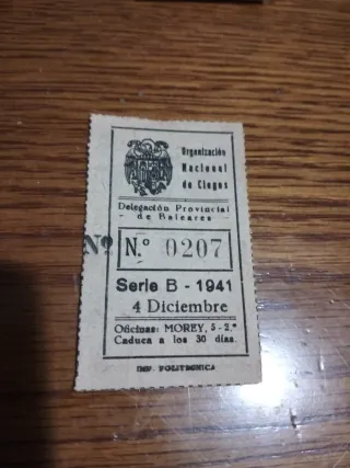 Cupon de la once diciembre 1941