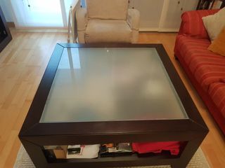 Tavolo da salotto in legno wengé e vetro