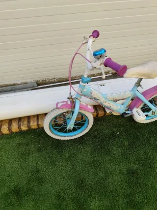 Bicicleta infantil azul y rosa
