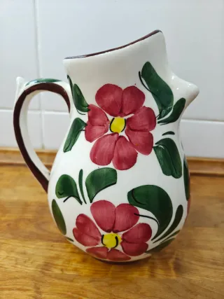 Caraffa in ceramica vintage dipinta a mano