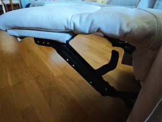 Sillón reclinable tela beige/gris