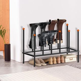 Zapatero Metálico Negro 4 Pares Botas