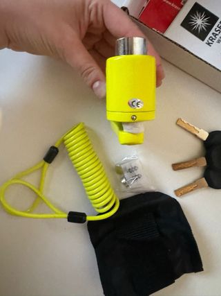 Candado Alarma Moto Amarillo Nuevo