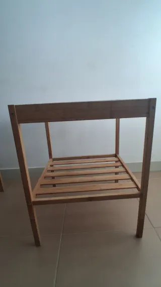 2 Mesitas Noche Madera y Cristal