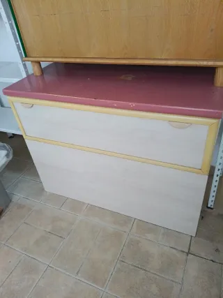 Mueble organizador blanco decapado