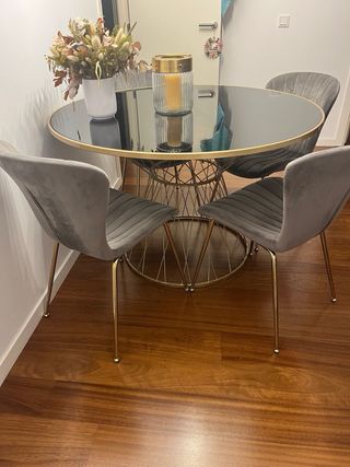 Mesa redonda Maison du Monde cristal y metal