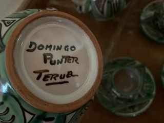 Juego de café de cerámica pintada a mano