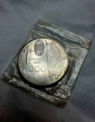 Moneda 2000 Pesetas Xacobeo 1999 Plata