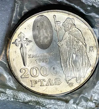 Moneda 2000 Pesetas Xacobeo 1999 Plata