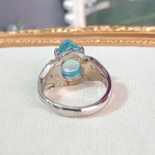 Anillo de Aguamarina natural