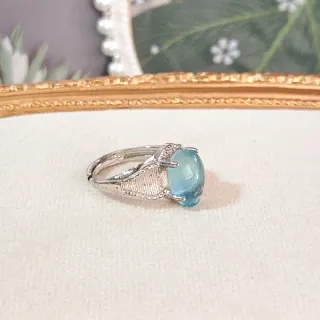 Anillo de Aguamarina natural