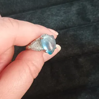Anillo de Aguamarina natural