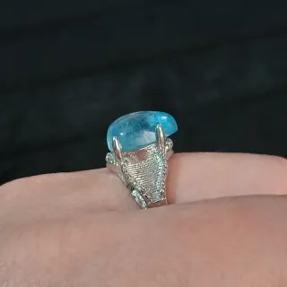 Anillo de Aguamarina natural