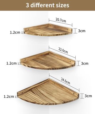 Juego 2 Estanterías Esquina 3 Niveles Madera