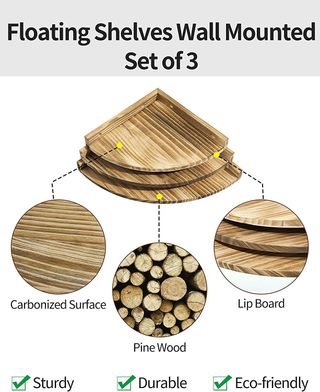 Juego 2 Estanterías Esquina 3 Niveles Madera