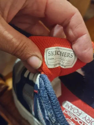 Zapatillas Skechers niño azul y gris