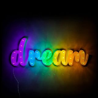 Luminaria scritta Dream arcobaleno