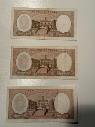 Lotto 3 Banconote 10.000 Lire Michelangelo