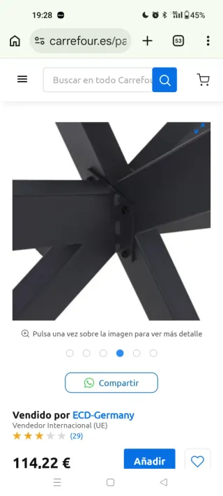 Patas Mesa Industrial Metal Negro