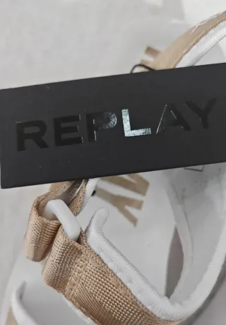 Sandalias Replay Blancas y Doradas Talla 40