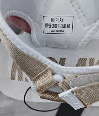 Sandalias Replay Blancas y Doradas Talla 40