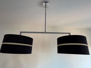 Lámpara de salón tela y metal