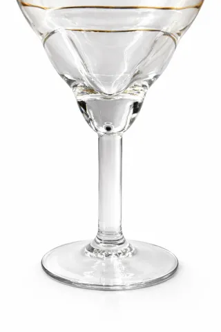 Coppia di calici da liquore in cristallo e oro. (Francia) XIX secolo