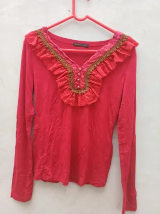 Maglia donna con rouge davanti