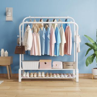 Perchero Zapatero Doble Barra Blanco