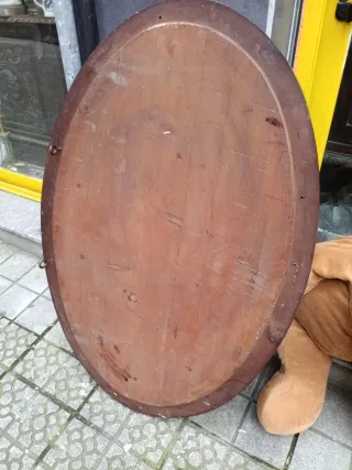 Espejo Ovalado Madera y Cristal