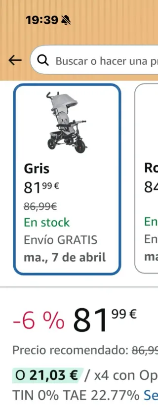 Triciclo para bebé Lovely