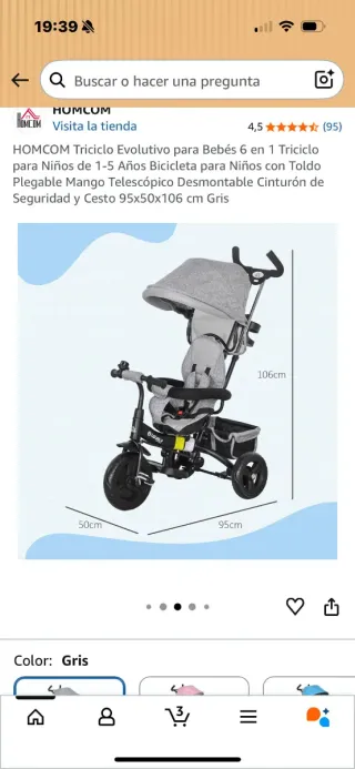 Triciclo para bebé Lovely