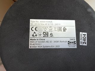 Lámpara Blanca Forsa IKEA (POCO USO)